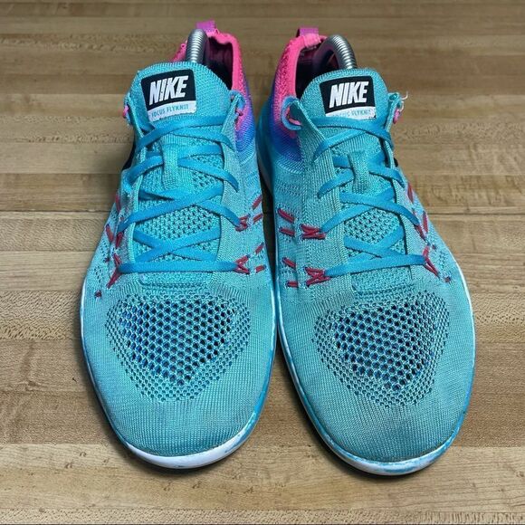 Nike Free TR Focus Flyknit Hyper Teal Pink 10.5 - Picture 4 of 8